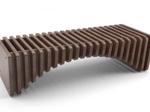 banc param&eacute;trique en bois Modèle 3D