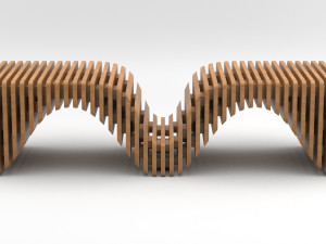 parametric wooden bench Modelo 3D