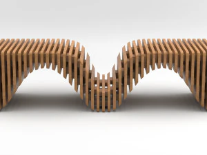 banco de madeira param&eacute;trico Modelo 3D