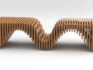 parametric wooden bench Modelo 3D