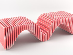 parametric wooden bench Modelo 3D