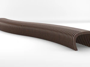 banco de madeira param&eacute;trico exterior elegante Modelo 3D