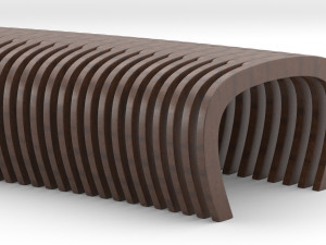 elegant outdoor parametric wooden bench 3D Model