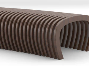 banco de madeira param&eacute;trico exterior elegante Modelo 3D