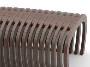 elegant outdoor parametric wooden bench 3D Model