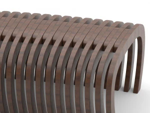 banco de madeira param&eacute;trico exterior elegante Modelo 3D