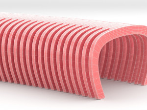 elegant outdoor parametric wooden bench 3D Model