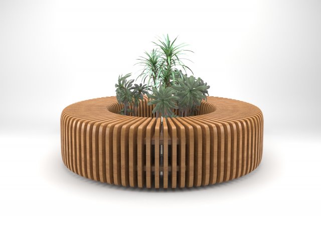 elegant parametric wooden bench 3D Model .c4d .max .obj .3ds .fbx .stl .blend 