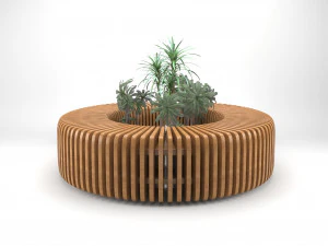 elegante banco de madera param&eacute;trico Modelo 3D