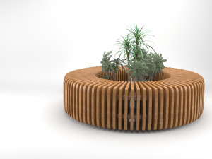 elegant parametric wooden bench 3D Model