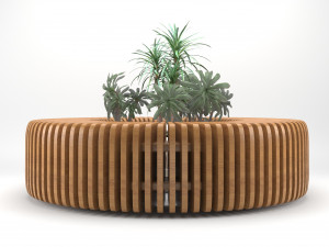 elegant parametric wooden bench 3D Model