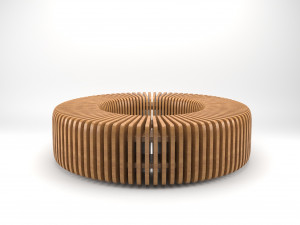 elegant parametric wooden bench 3D Model