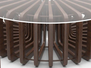 parametric wooden bench and table 3D Model