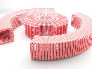 parametric wooden bench and table Modelo 3D