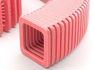 parametric wooden bench and table 3D Model