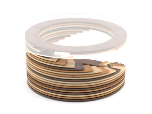 parametric wooden round table Modello 3D