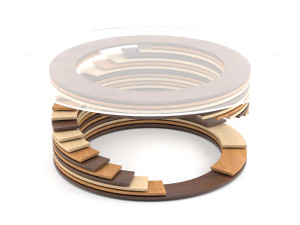 parametric wooden round table Modello 3D