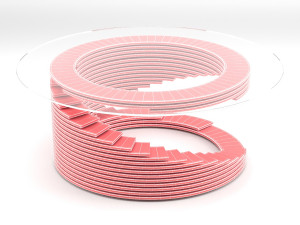 parametric wooden round table Modello 3D