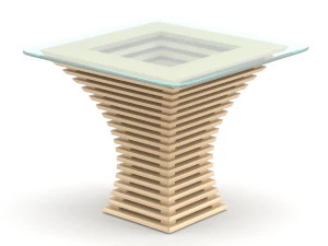 table param&eacute;trique en bois Modèle 3D