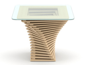 parametric wooden table 3D मॉडल