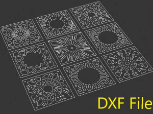 collection of arabic ornament panels cnc 3D Model