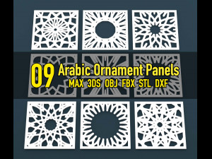collection of arabic ornament panels cnc 3D Model