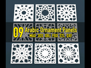 collection of arabic ornament panels cnc 3D Model