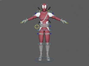 deadpool rigged 3D मॉडल