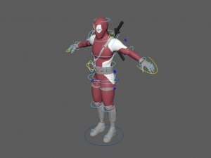 deadpool rigged Model 3D