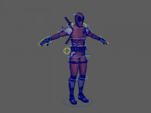 deadpool rigged Model 3D
