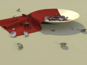 हीरे के साथ तश्तरी 3D मॉडल