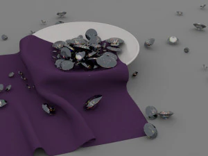 हीरे के साथ तश्तरी 3D मॉडल