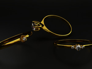 three rings 3D मॉडल