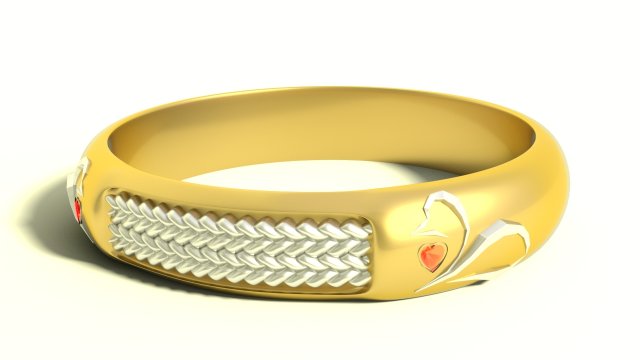 Braided Rope Band ring 4mm wide 3dmodel 3D model 3D printable