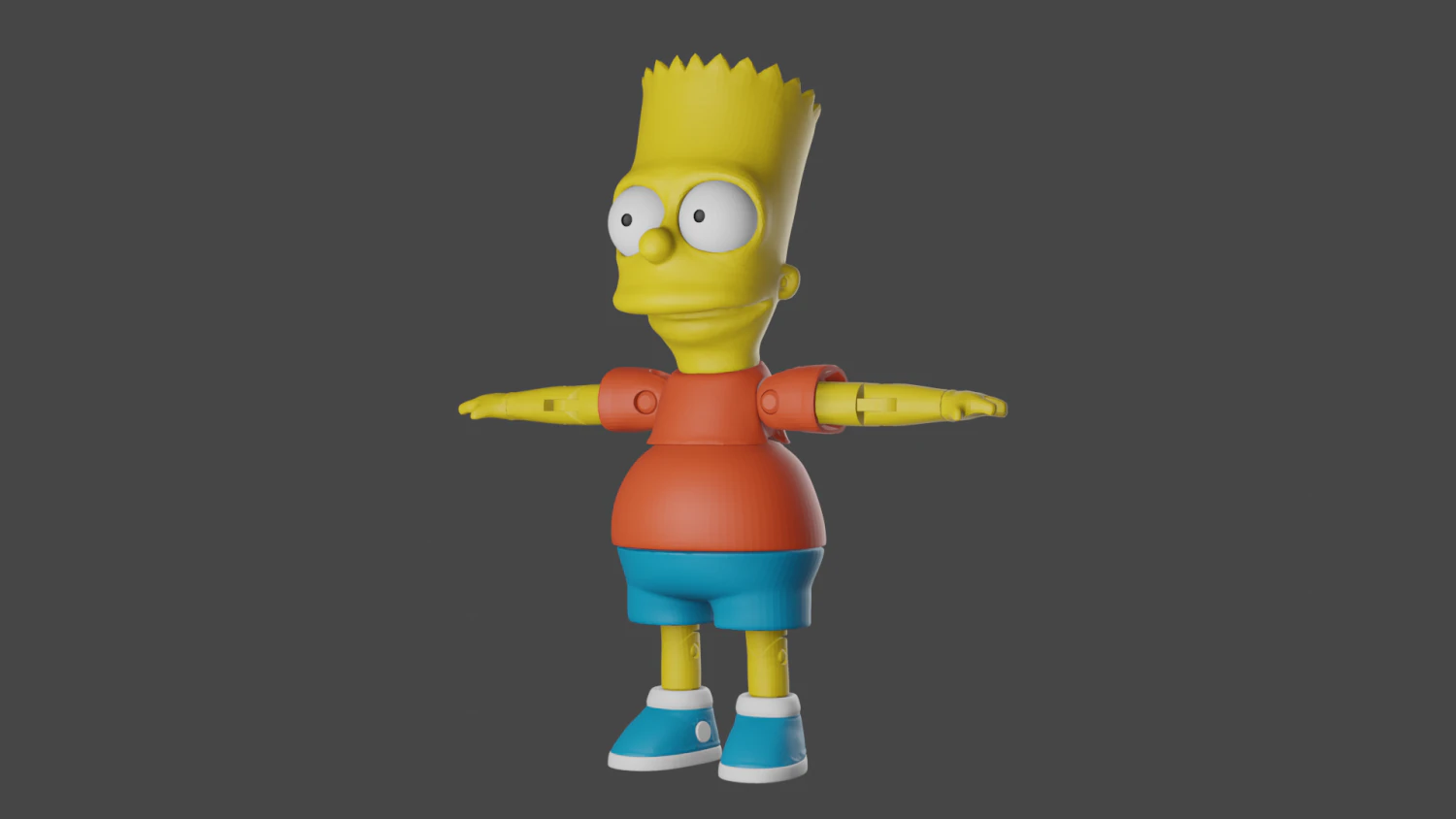 Bart Simpson Articulated Figure 3D Print Model .c4d .max .obj .3ds .fbx .stl .blend 