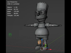 Bart Simpson Articulated Figure 3D Print Model