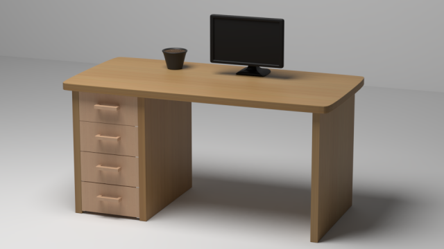 work desk Model 3D .c4d .max .obj .3ds .fbx .stl .blend 