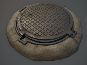 sewer hatch pack 1 low poly lods three texture options 3D मॉडल