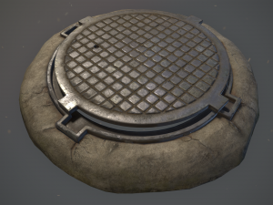 sewer hatch pack 1 low poly lods three texture options 3D मॉडल