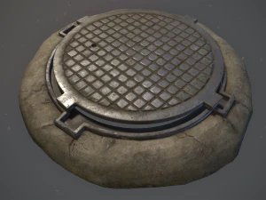 sewer hatch pack 1 low poly lods three texture options 3D Model