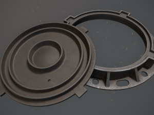 sewer hatch pack 1 low poly lods three texture options 3D मॉडल
