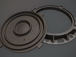 sewer hatch pack 1 low poly lods three texture options 3D मॉडल