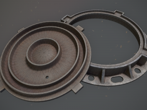 sewer hatch pack 1 low poly lods three texture options 3D मॉडल