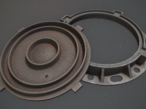 sewer hatch pack 1 low poly lods three texture options 3D Model