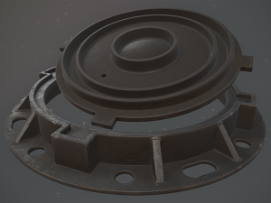 sewer hatch pack 1 low poly lods three texture options 3D मॉडल