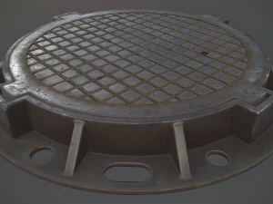 sewer hatch pack 1 low poly lods three texture options 3D Model