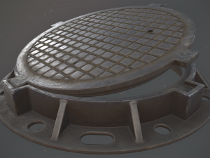 sewer hatch pack 1 low poly lods three texture options 3D मॉडल