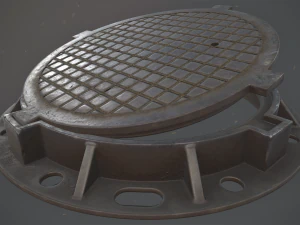 sewer hatch pack 1 low poly lods three texture options 3D Model