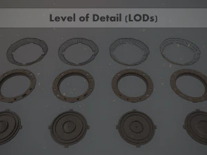 sewer hatch pack 1 low poly lods three texture options 3D Model