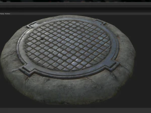 sewer hatch pack 1 low poly lods three texture options 3D Model